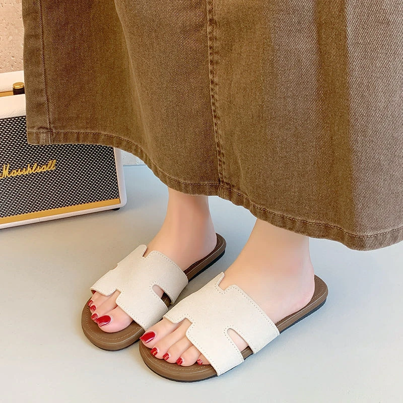 2025新款高级感法式软平底拖鞋女外穿轻便H型834