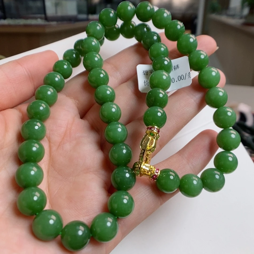 和田玉未镶嵌手链10粉绿