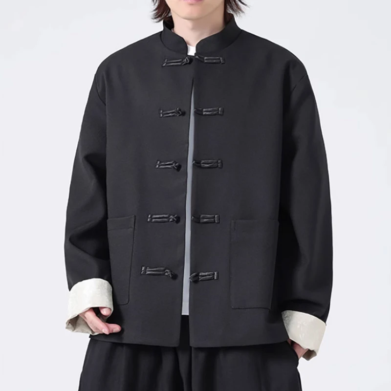 春秋季大码潮牌立领中山装夹克男款新中式国风唐装宽松高级感外套