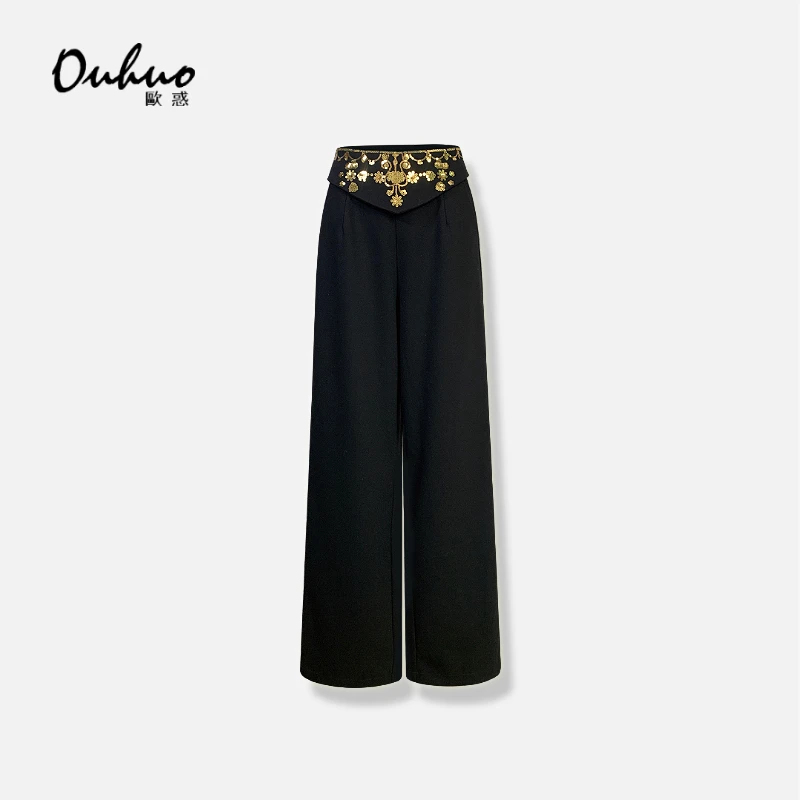 【木木定制】2025年新款长裤宽松百搭垂感休闲裤时尚气质OHPAH08188