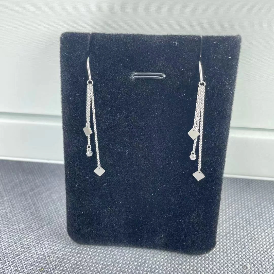 PT950 铂金耳饰  简约流苏防丢耳线  长约5.3cm S 62453  62452