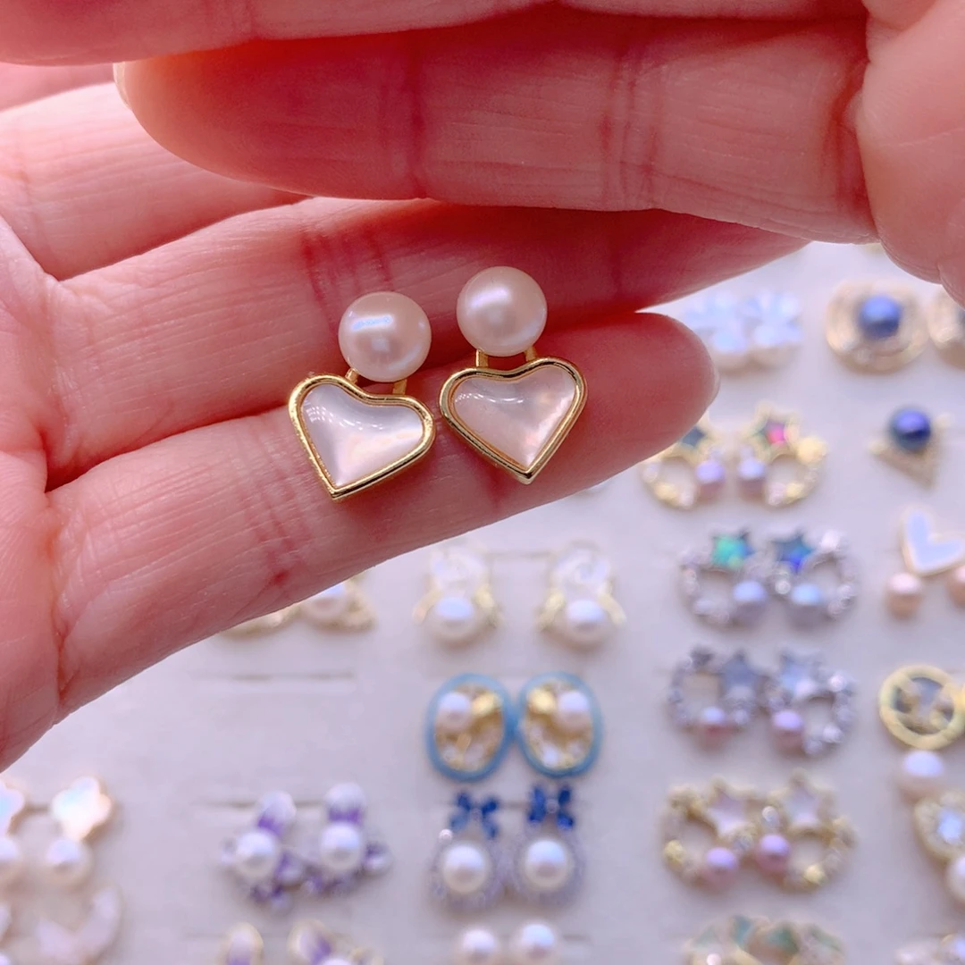 合金耳饰淡水珍珠