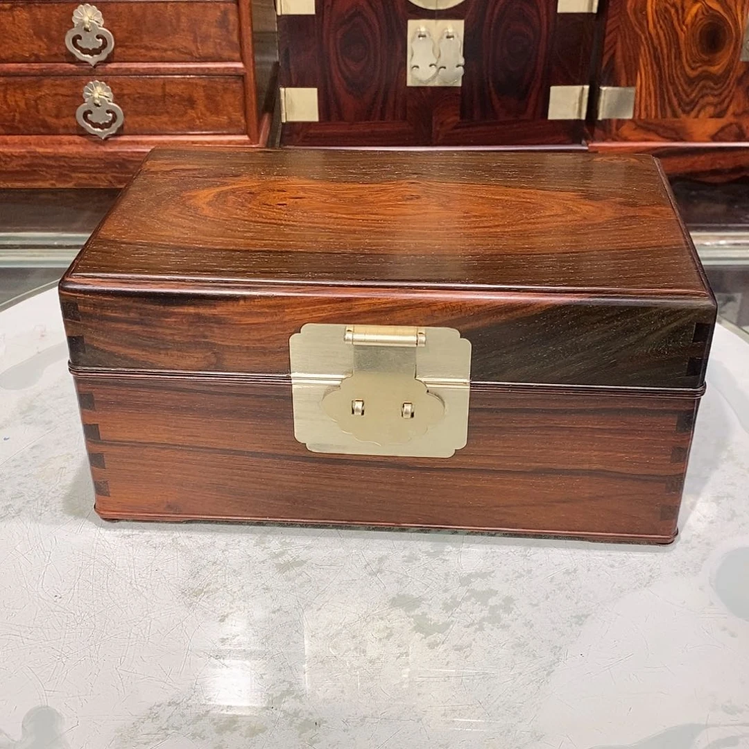 交趾黄檀（大红酸枝）独板收纳盒25/15/12