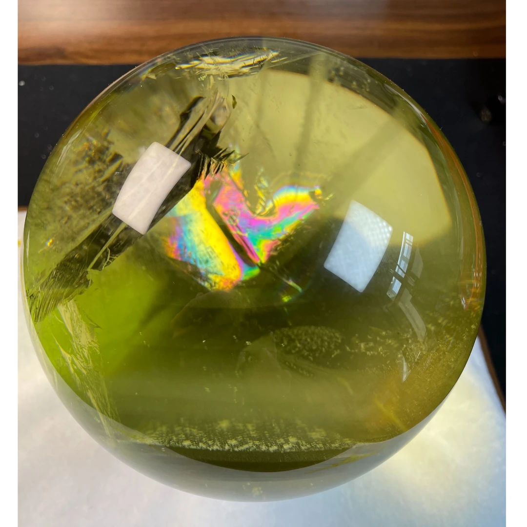 天然高透大爆彩黄水晶15.7cm