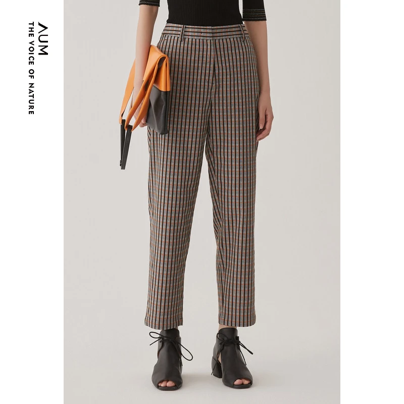 【平子精选】AUM/噢姆九分裤时尚经典显瘦格子女装M1AY11825