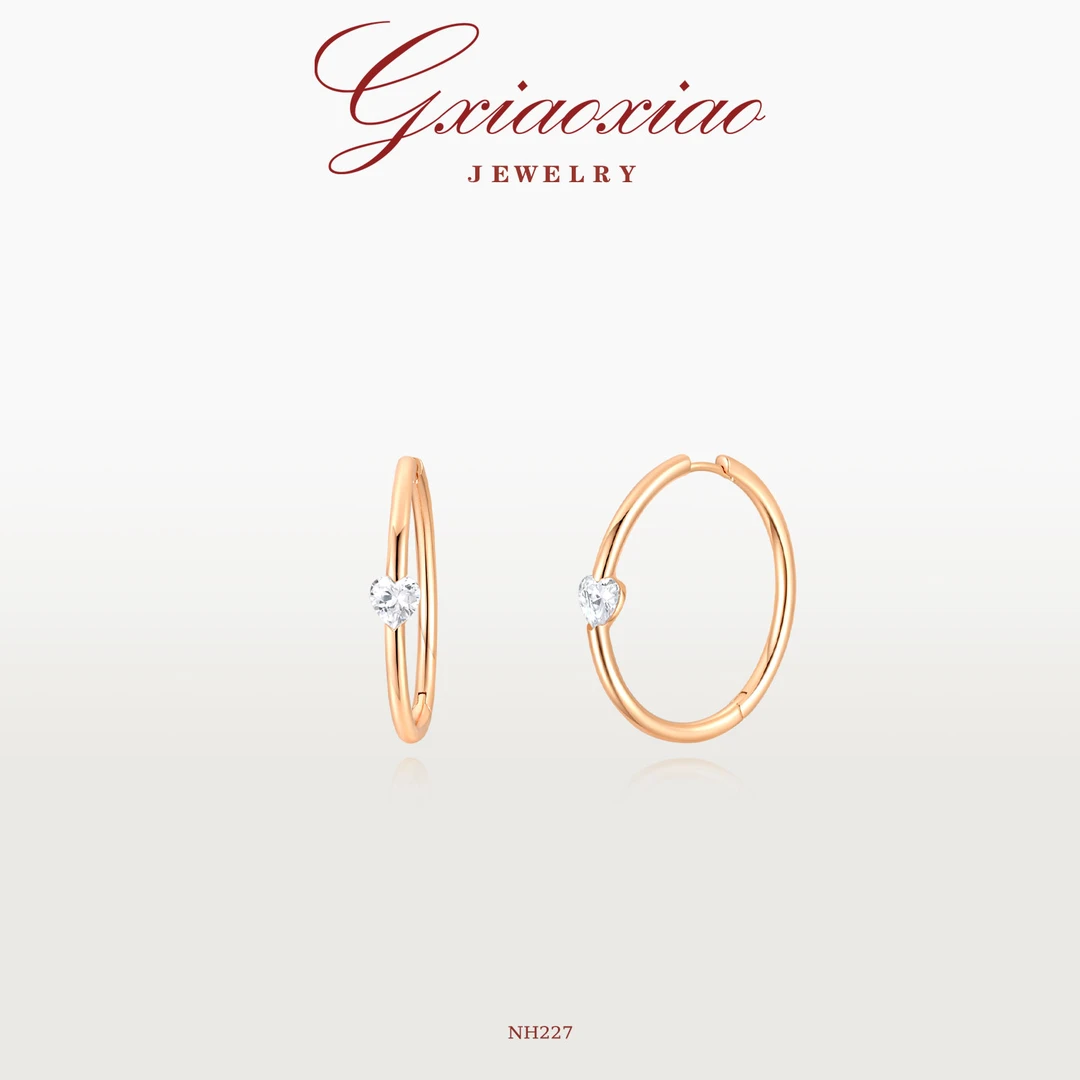 G XIAOXIAO 镀K金 耳饰 【心环金眸】法式高级感百搭气质耳环 NH227