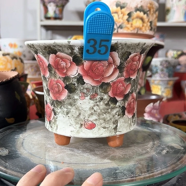 景德镇手绘花盆幸运花盆