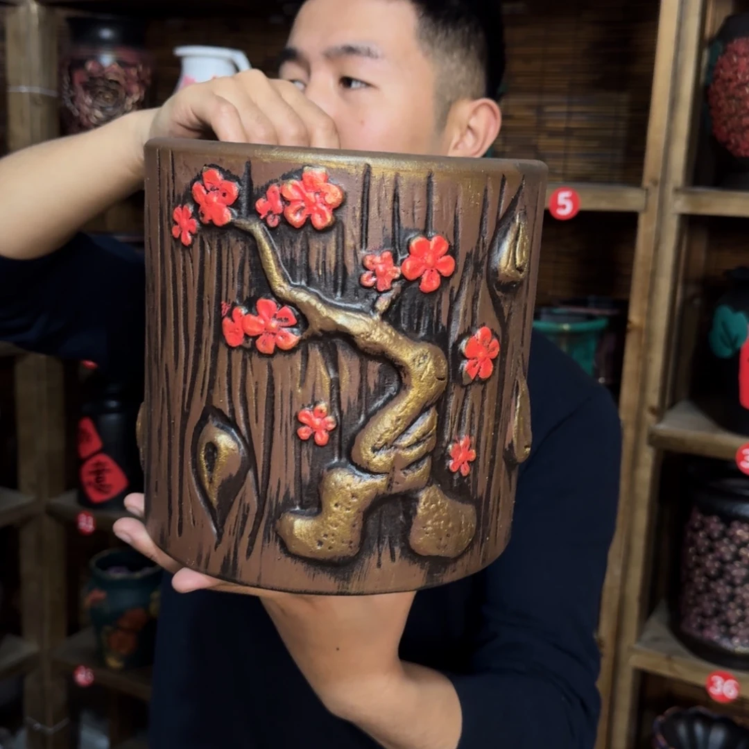 带孔高端浮雕花盆炸炸炸