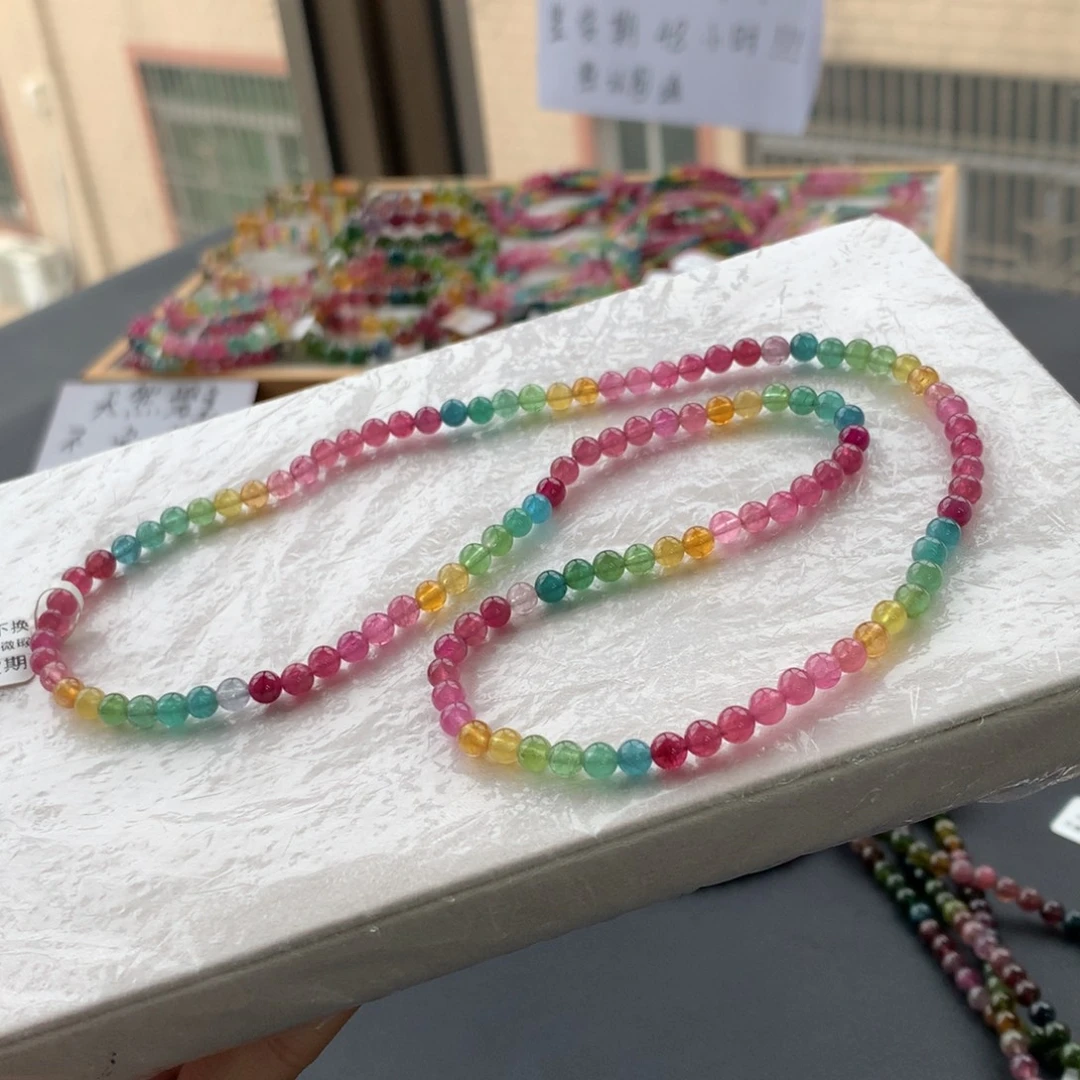 未镶嵌手链碧玺荧光三圈