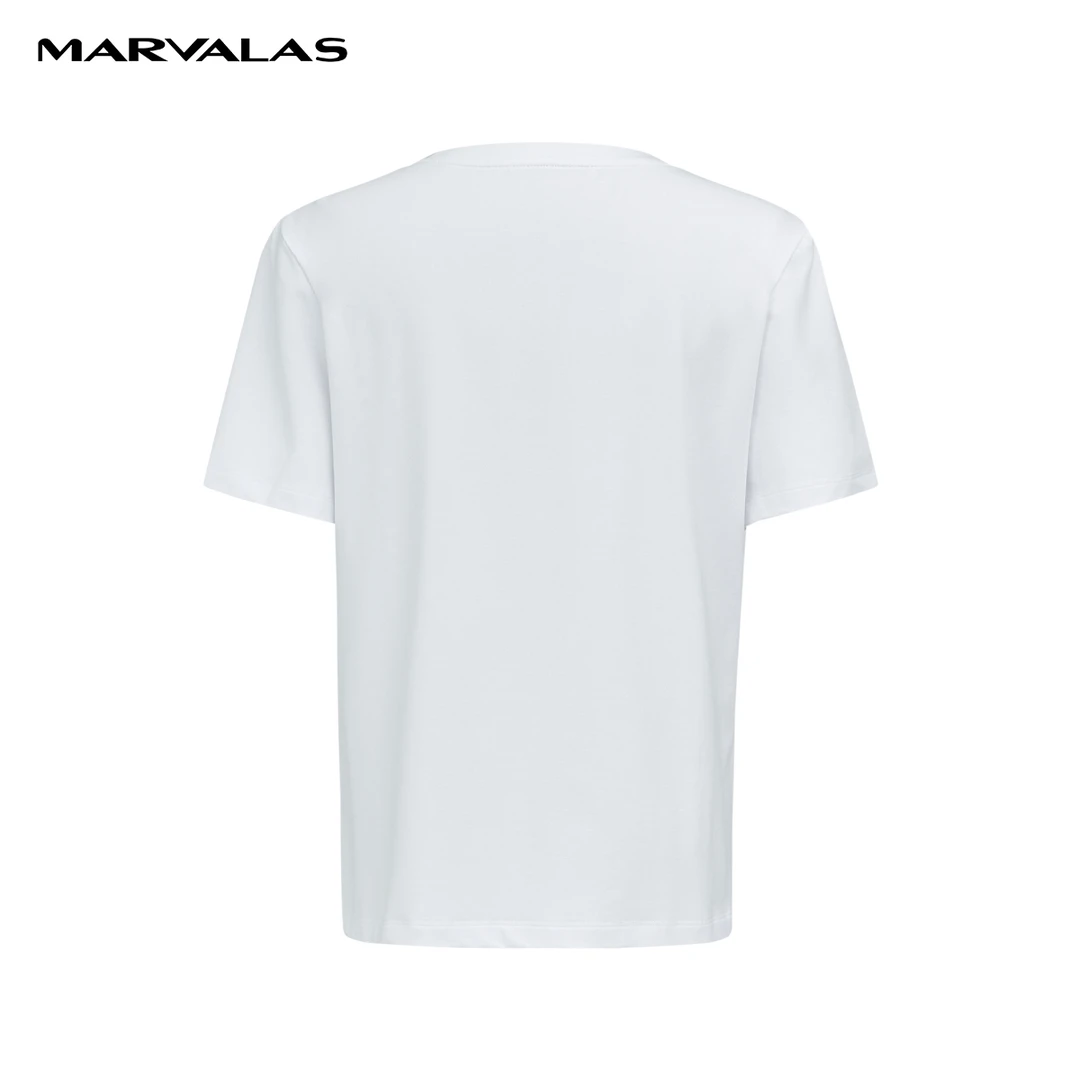 【诗语专属】曼德诗简约字母T恤2023春季新款圆领设计M313103094