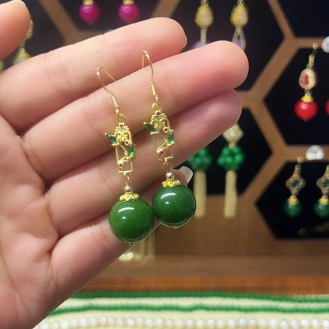 锆石纯铜925银耳饰