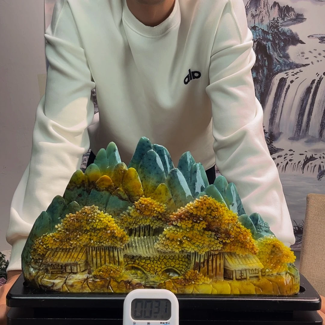 玉玉摆件多色带底座