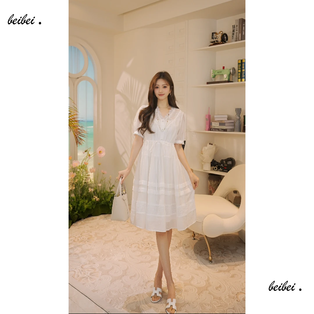 【栀子白】设计师高定原创/法式气质显瘦连衣裙-95L7303Z