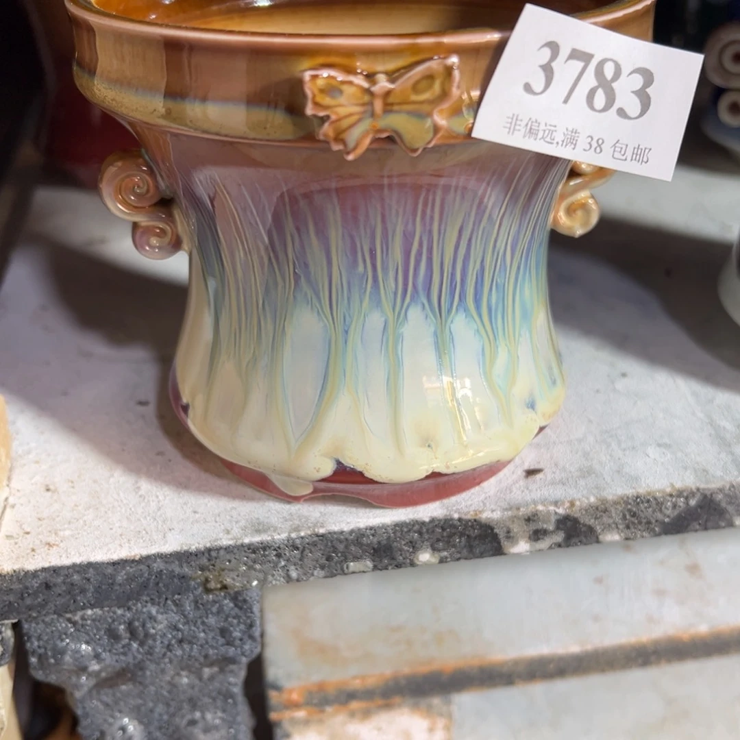 红陶口10高10 景德镇手工花盆