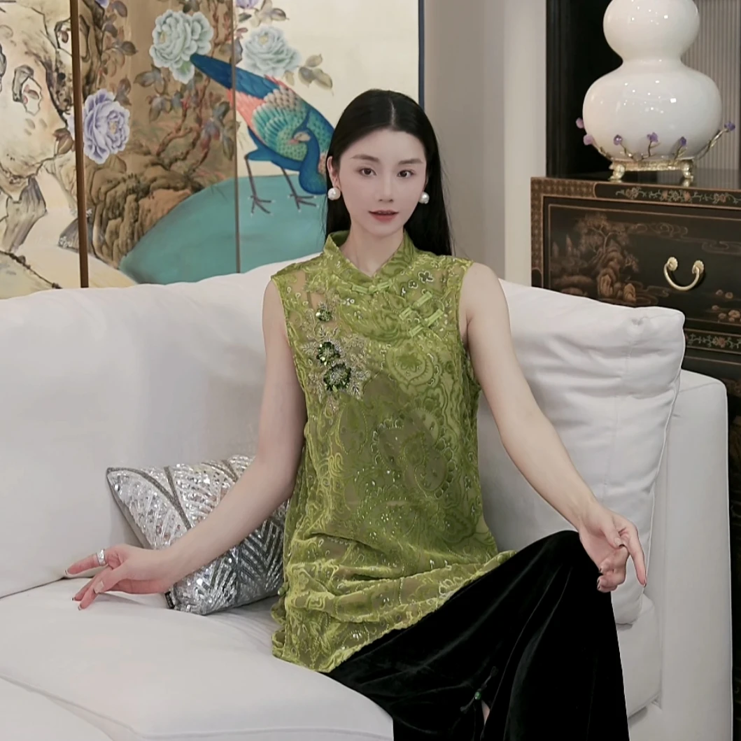 Betty Bairn【匠心/枕月眠】高定系列桑蚕丝烧花上衣25B-BW389