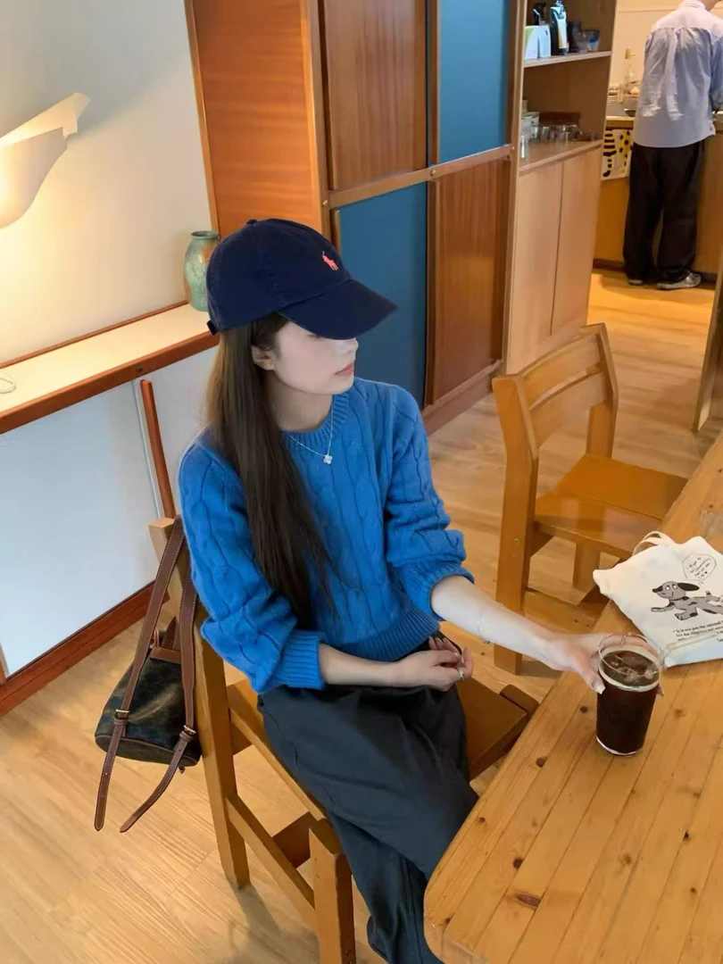 韩系纯色加厚绞花套头羊毛针织衫经典时尚百搭A-005