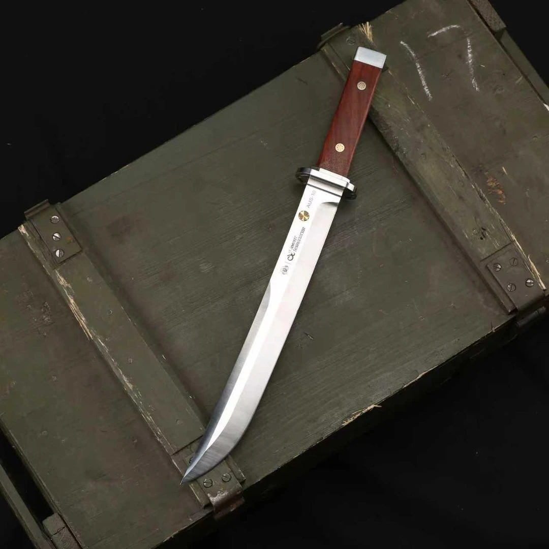 惊鸿 AUS-10一体钢家用户外求生多功能锋利高硬度便携刀具水果刀