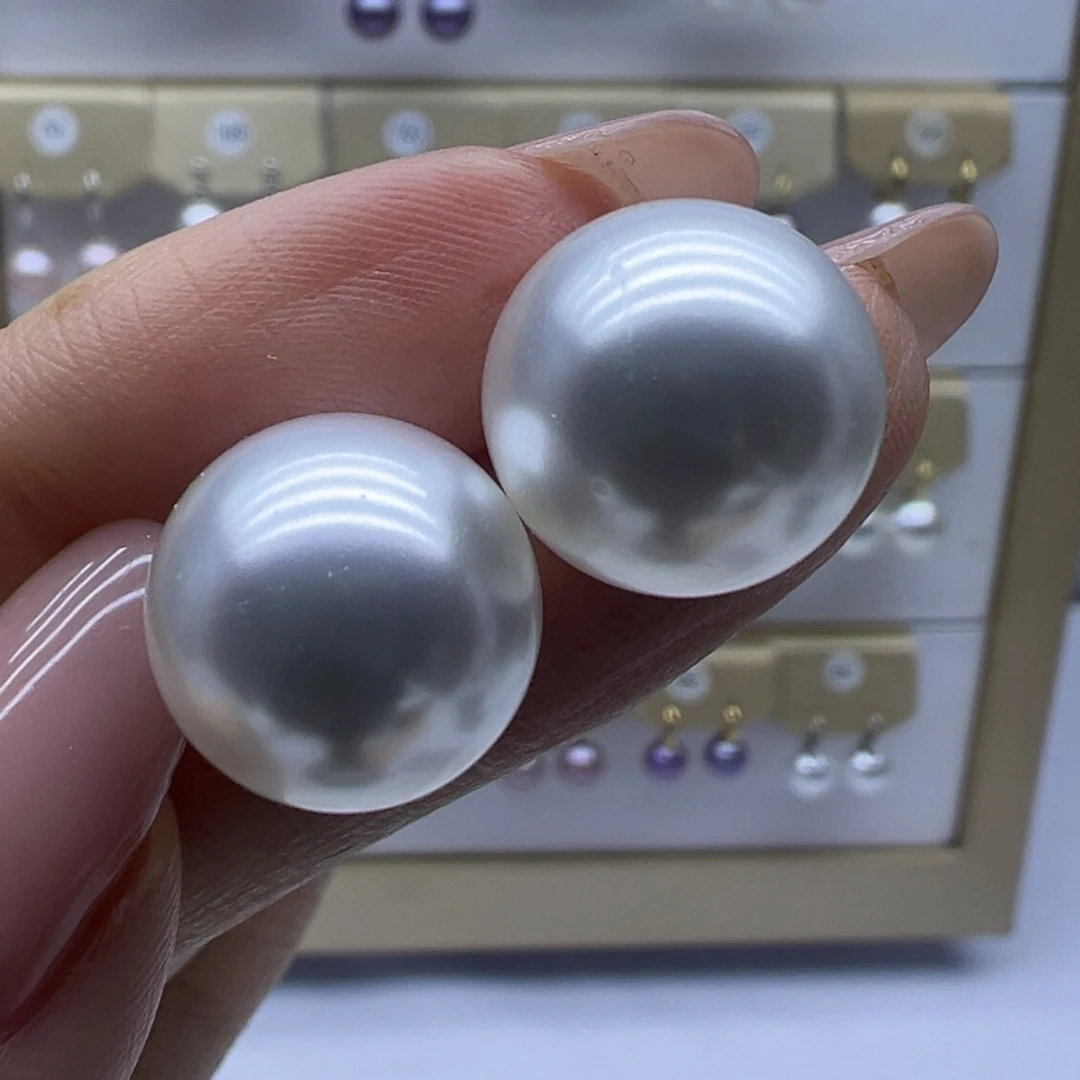 淡水珍珠耳饰银S925镶嵌