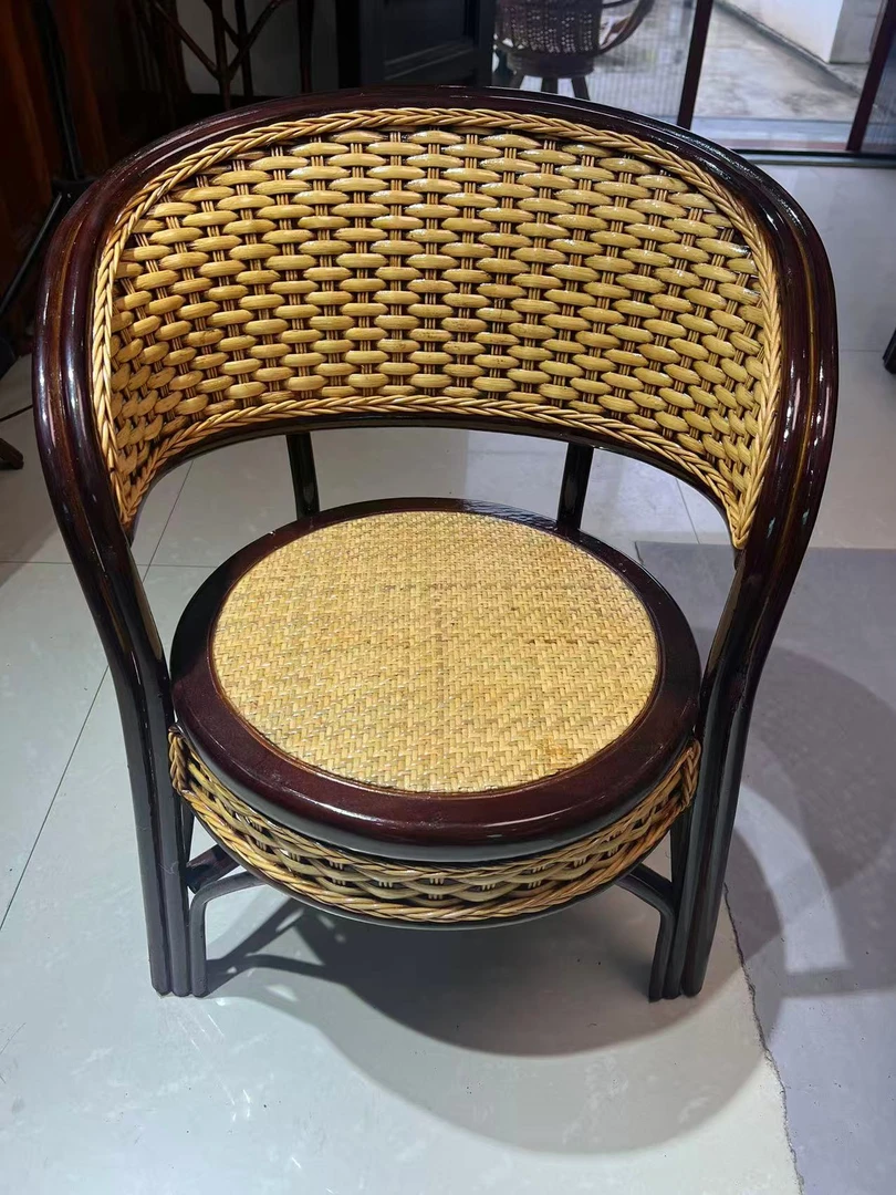 35座高棕绳坐底双拼藤椅子插色小椅子