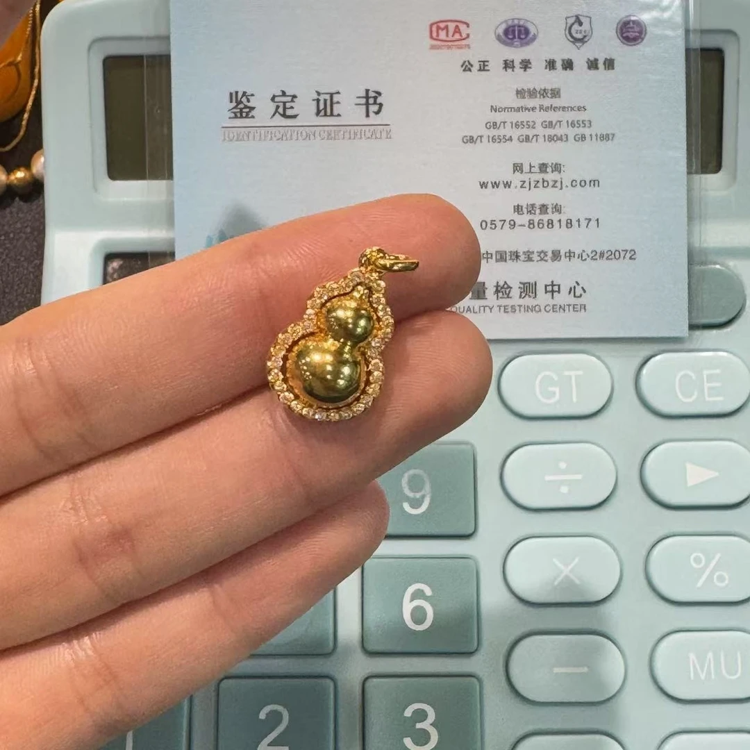 【SY】时尚气质简约大气款足 金 999葫芦吊坠HJ071-1（赠链）