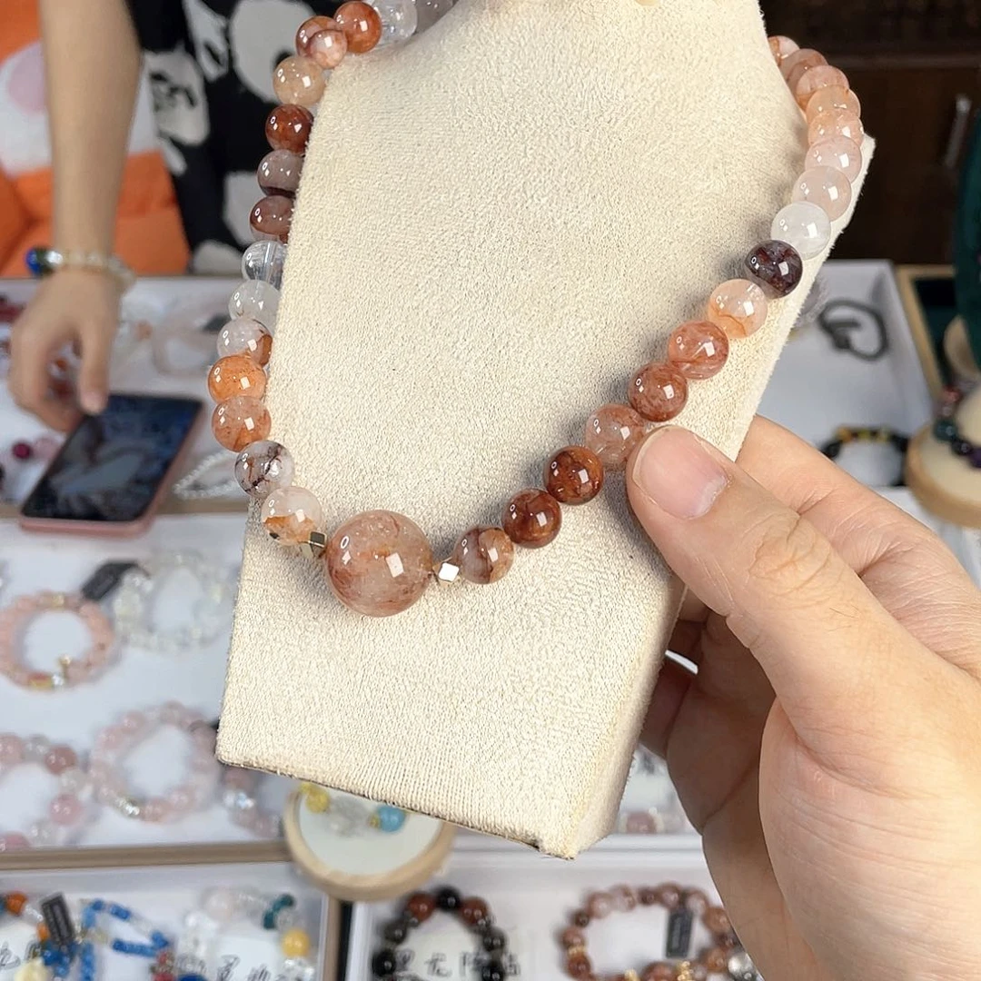 水晶手链银S925镀金镶嵌