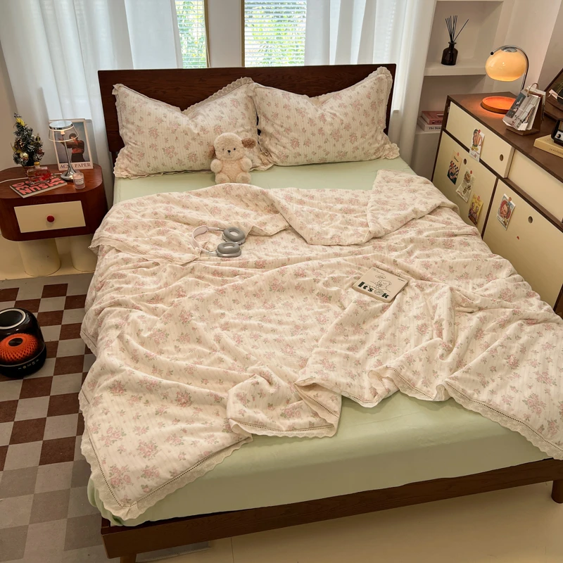 25年新款全棉夏被小清新学生宿舍居家薄款夏凉被套件