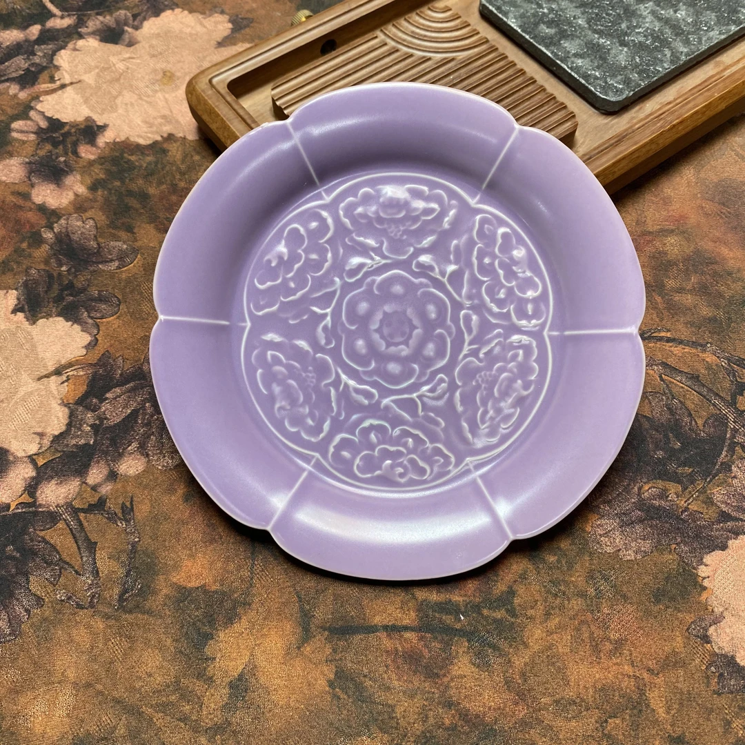 【小鱼专属】六瓣花纹壶承丁香紫 BXT101