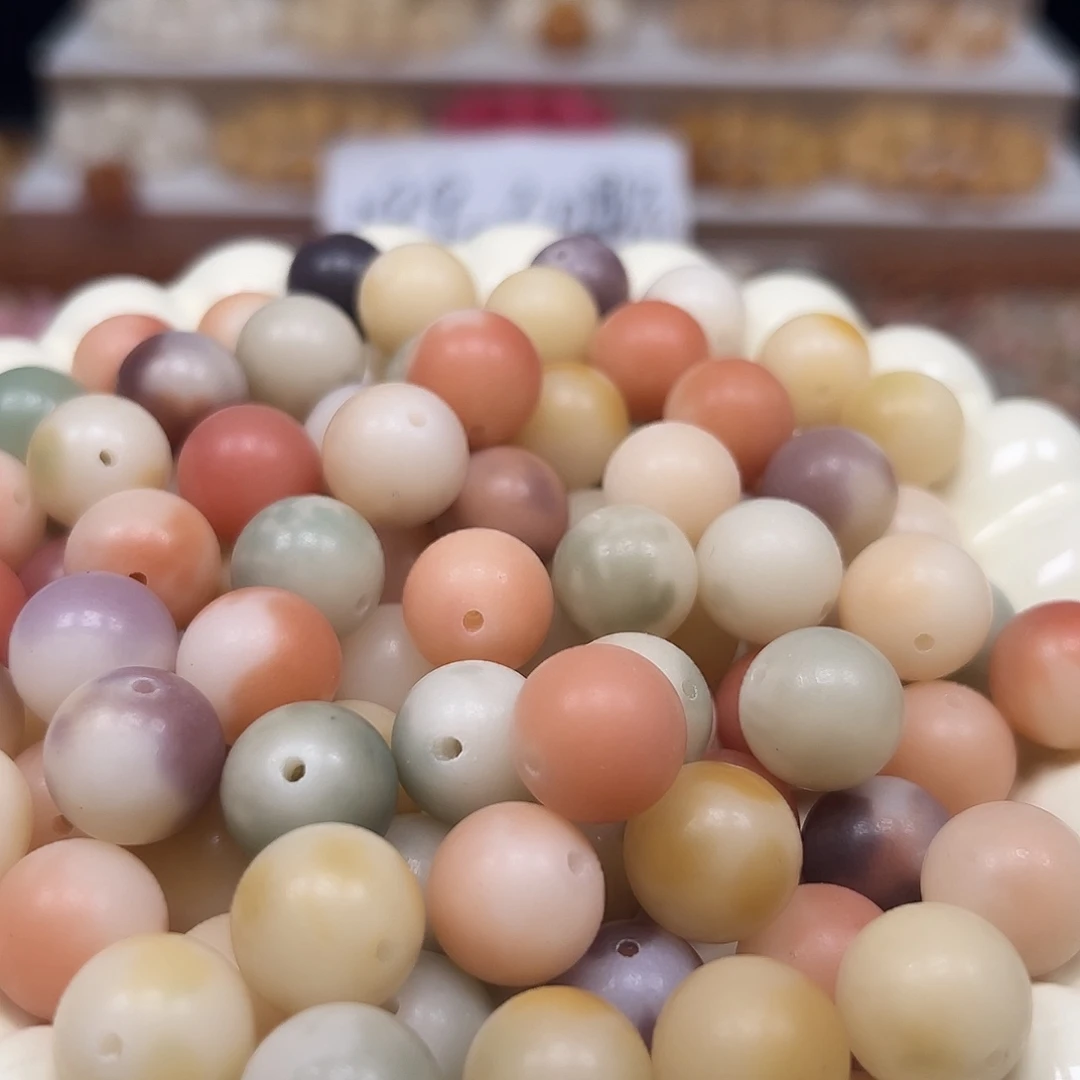 菩提根/象牙果手串卡15非料花皮圆100颗