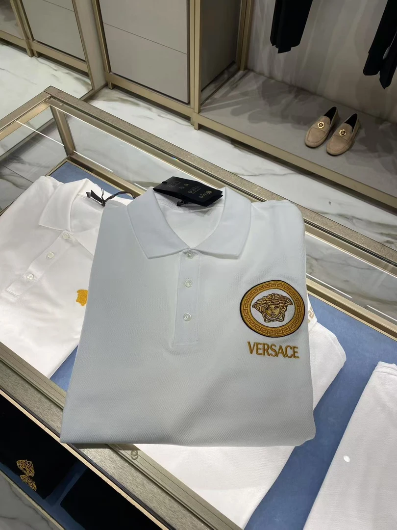 未使用 VERSACE/范思哲 经典美杜莎刺绣字母Polo短袖拍下不退不换