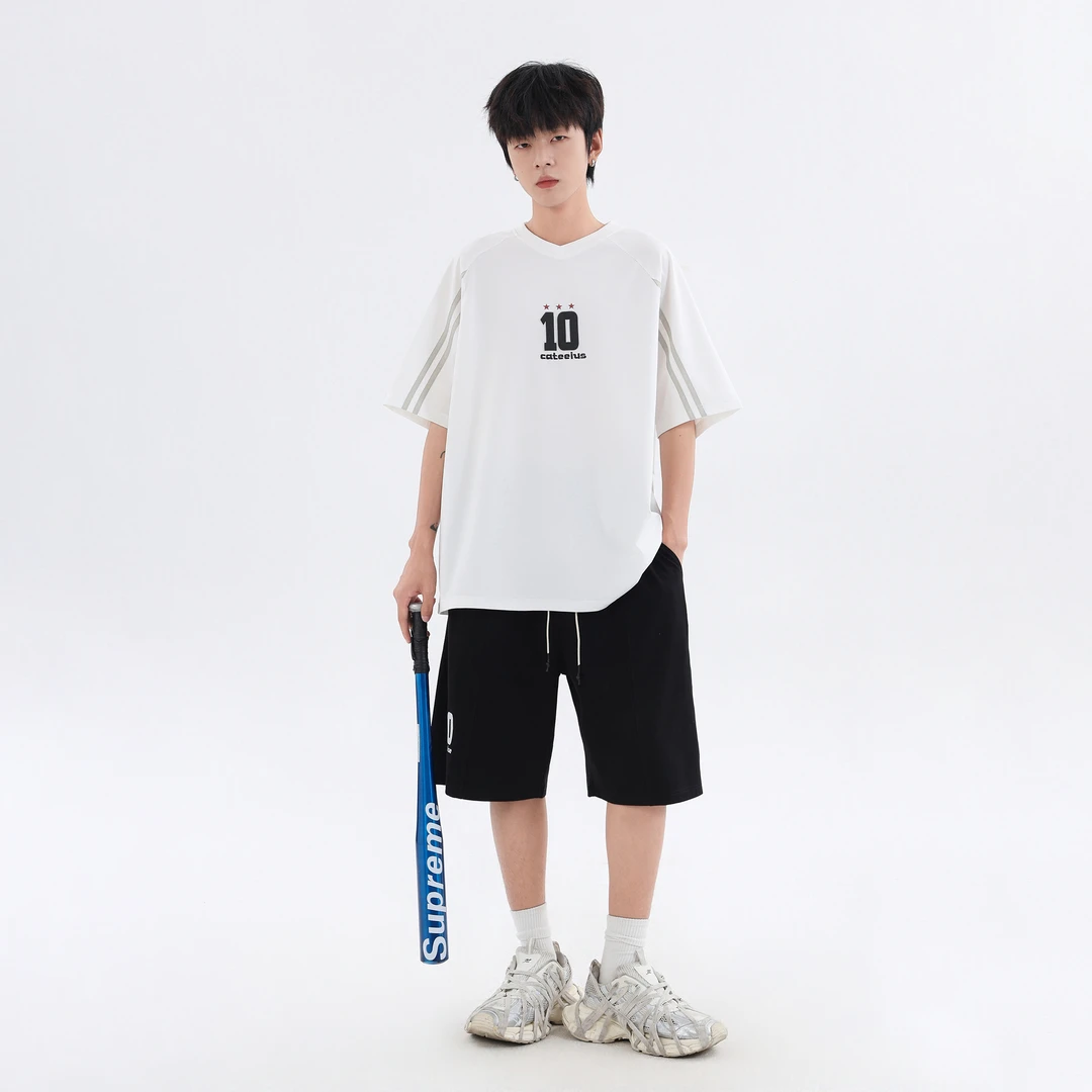 套装夏季短袖短裤青少年时尚潮流简约百搭宽松休闲运动球服套装