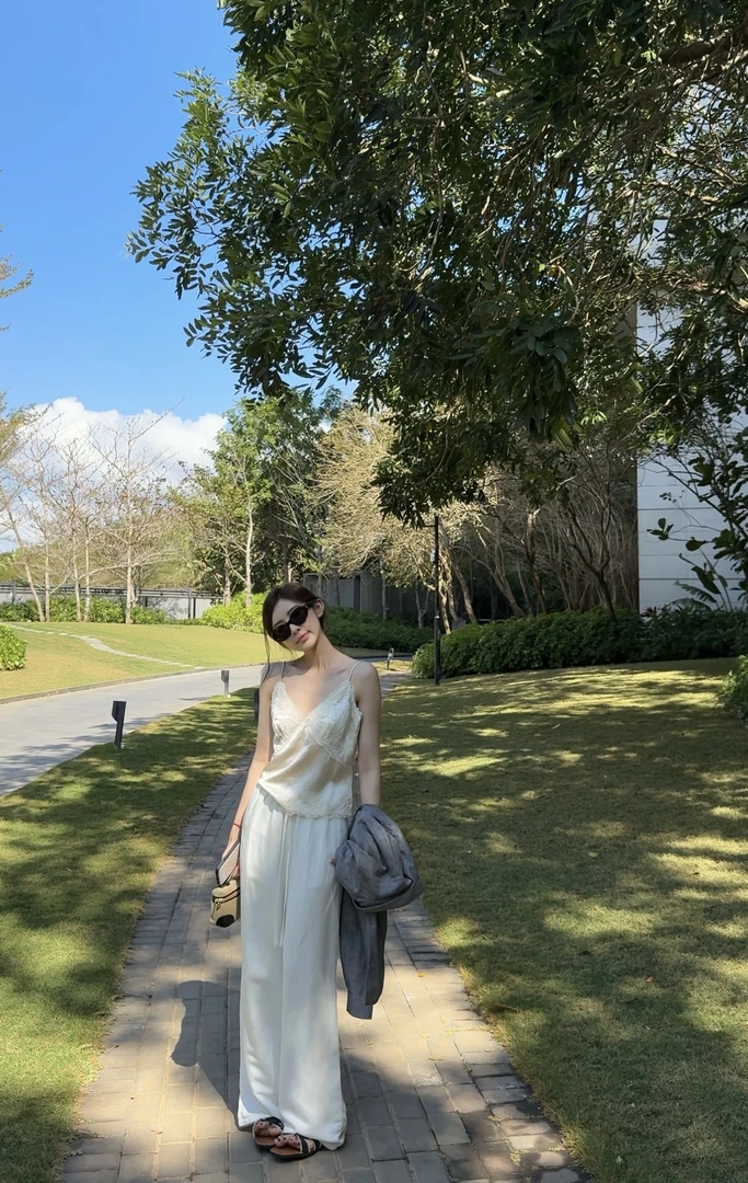 【极简亚麻宽松抽绳长裤】KZ1645