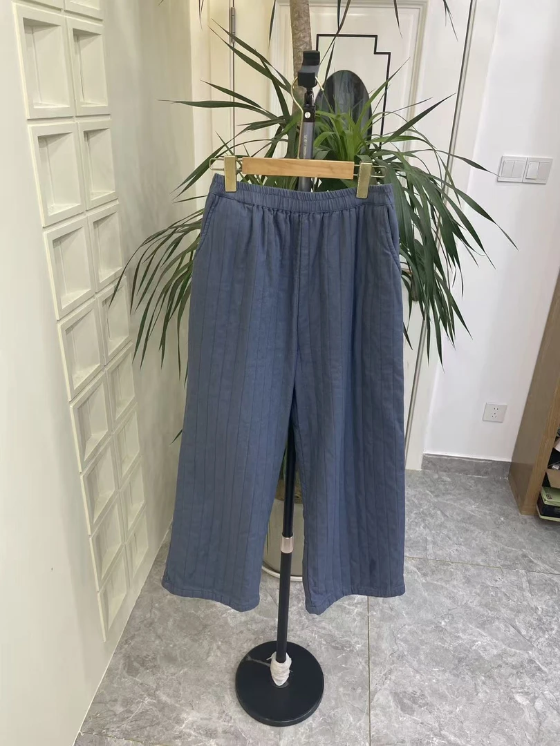 亚麻夹棉加厚慵懒风舒适直筒裤CG     20259