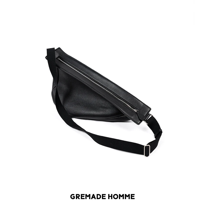 GREMADE ROW风进口肉感荔枝细纹头层牛皮马鞍香蕉包