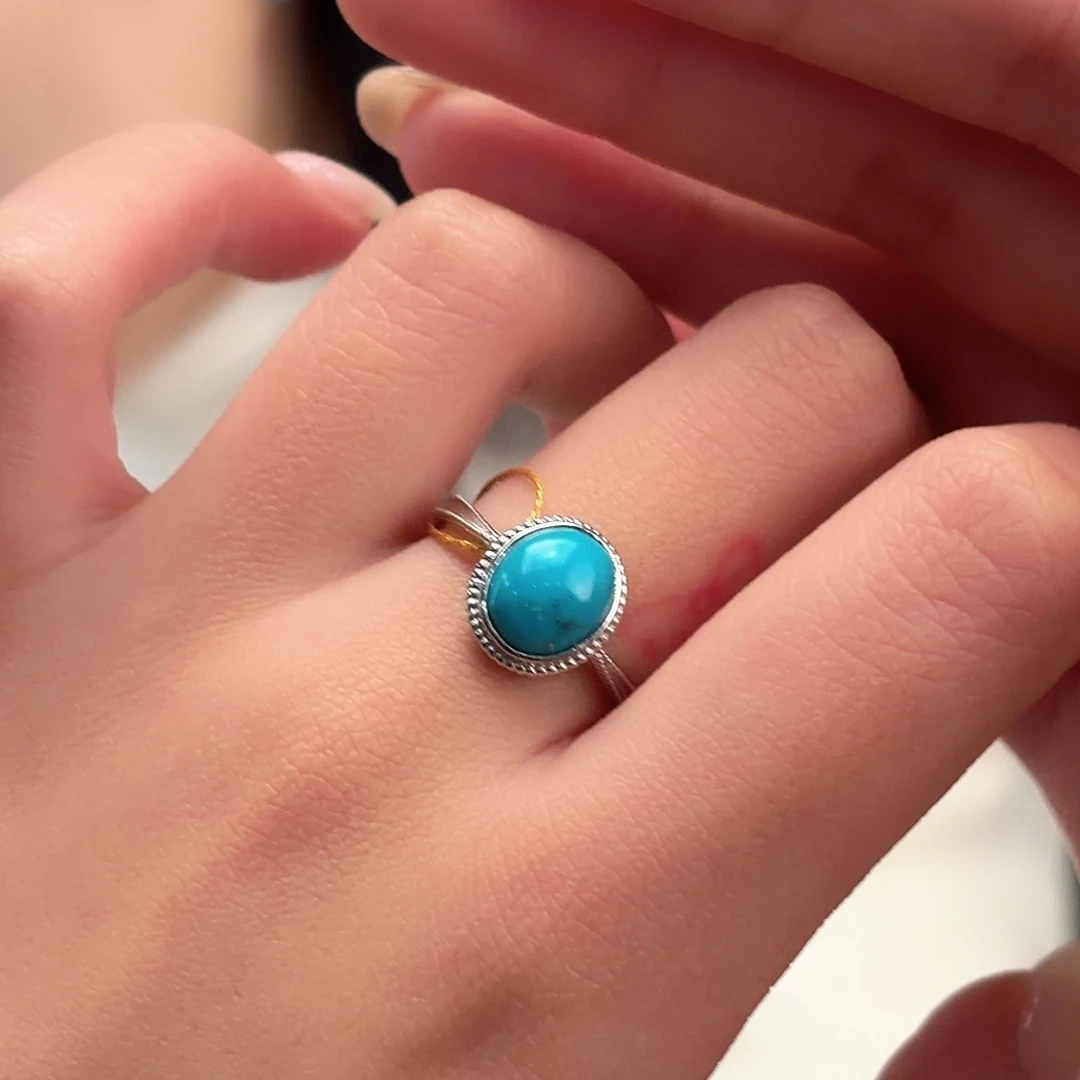 绿松石银S925镶嵌颈饰