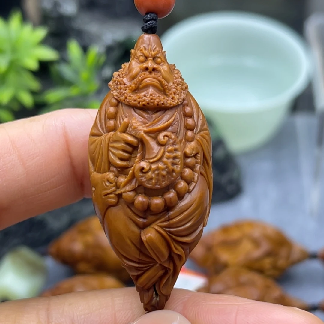 吊坠橄榄核骑兽达摩