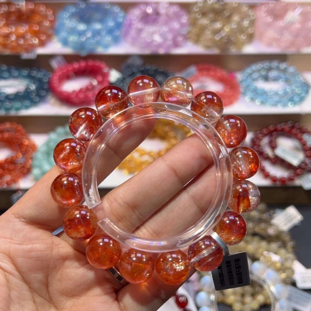 水晶手串未镶嵌纸糖胶花13.3mm