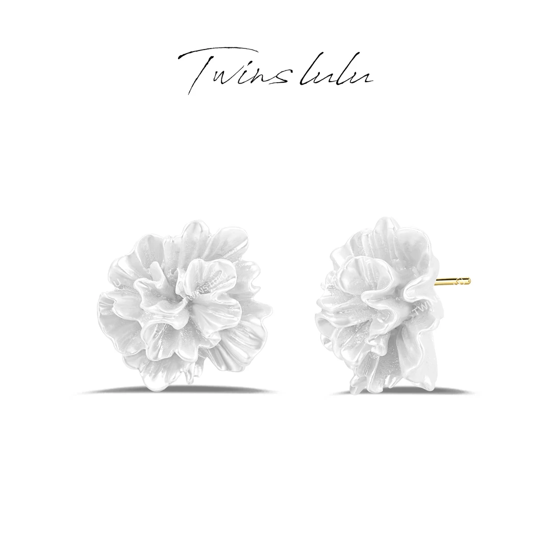 TWINS LULU 流光风 秋上新2025新款INS首饰度假风花朵耳环TSL1757