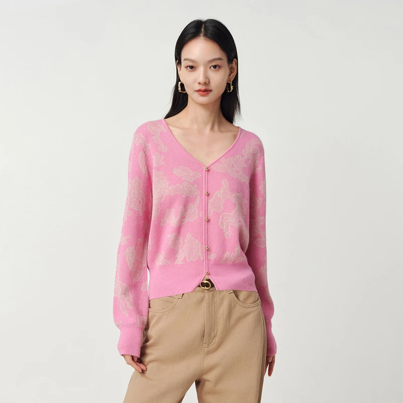 EP雅莹 羊毛混纺高腰套头针织衫 新款9561A