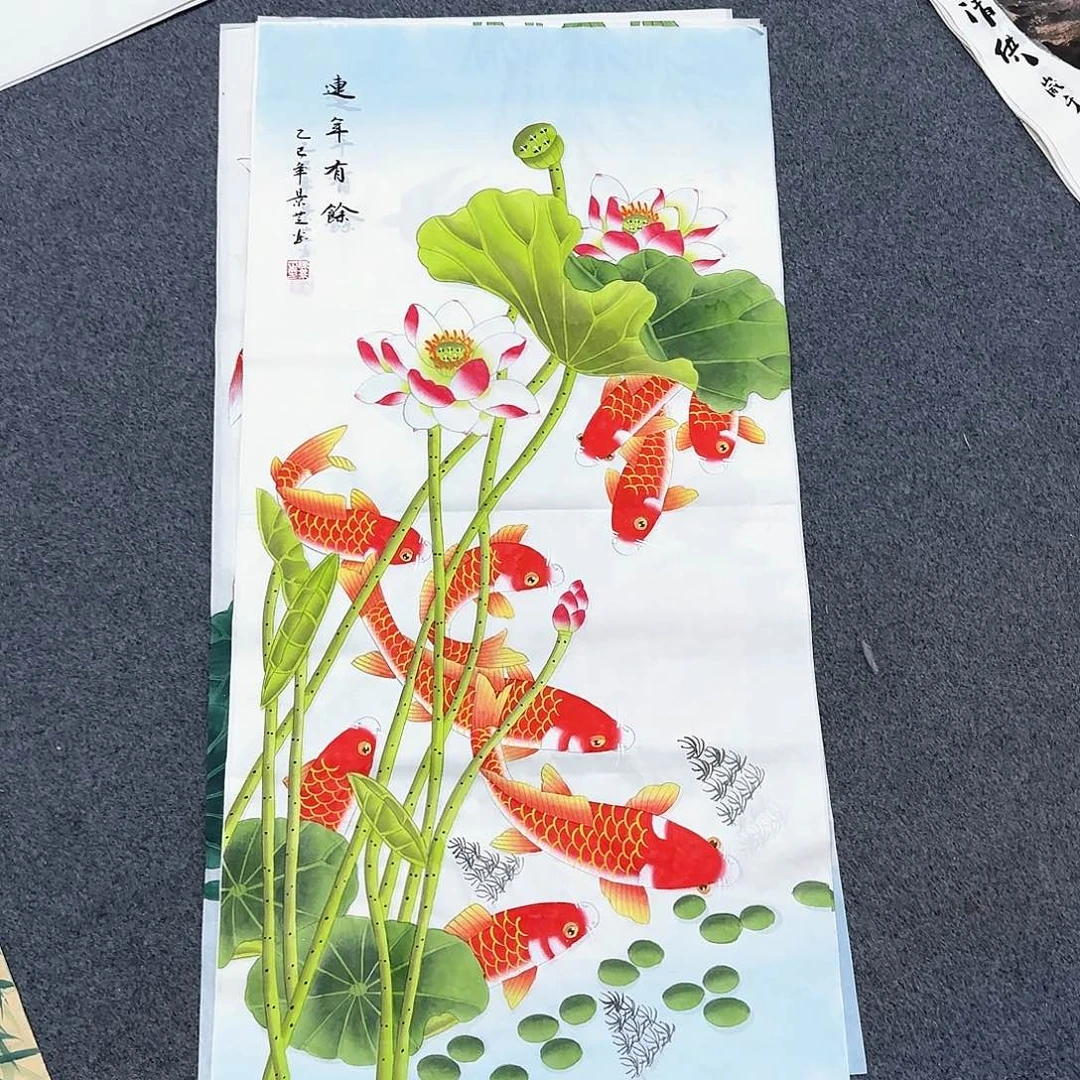 国画尺寸50X100手绘作品