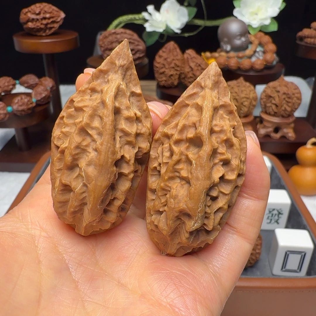 中***儿文玩核桃把件柳叶