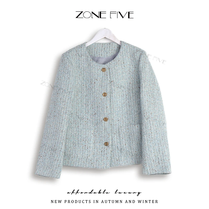 “羊毛”【zonefive】新春气质小香风羊毛春季外套蓬松89-5