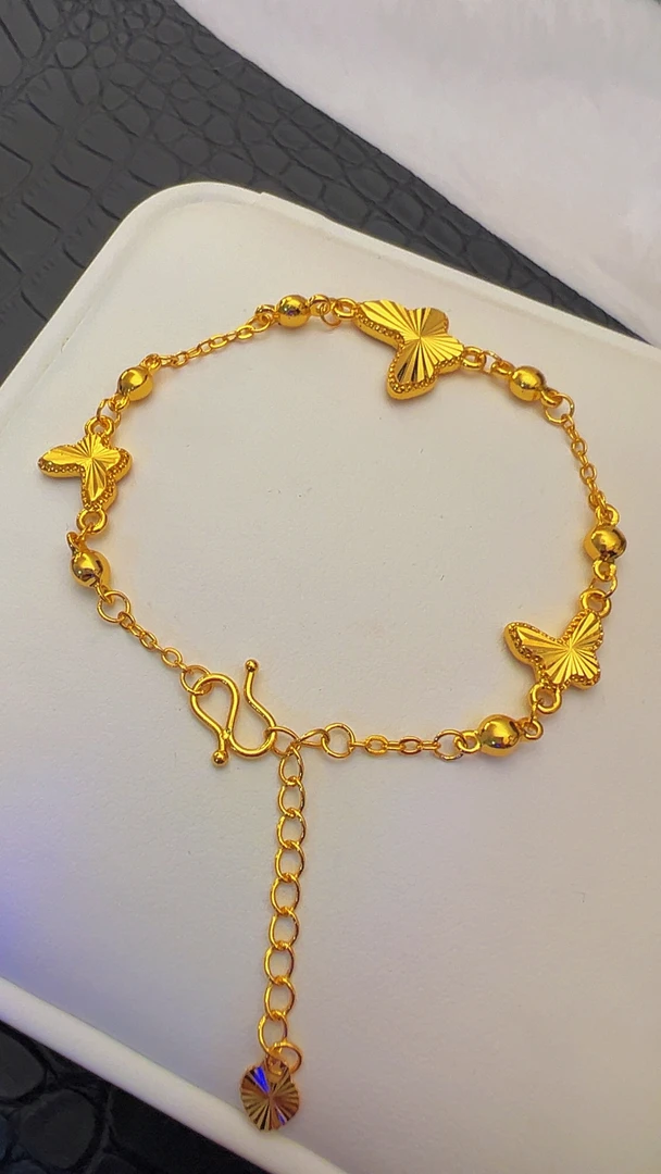 铜合金手链 （精工镭射小蝴蝶手链女款首饰金色饰品）气质轻奢百搭