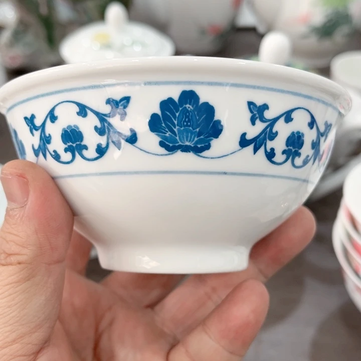 碟釉下五彩的瓷器和瓷器