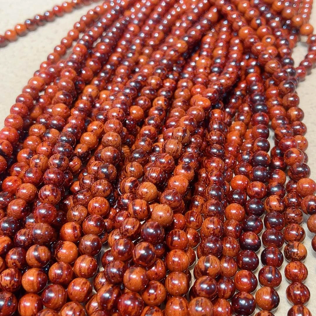 小叶紫檀手串/手链1.0琴料火焰芝麻纹108颗孤品