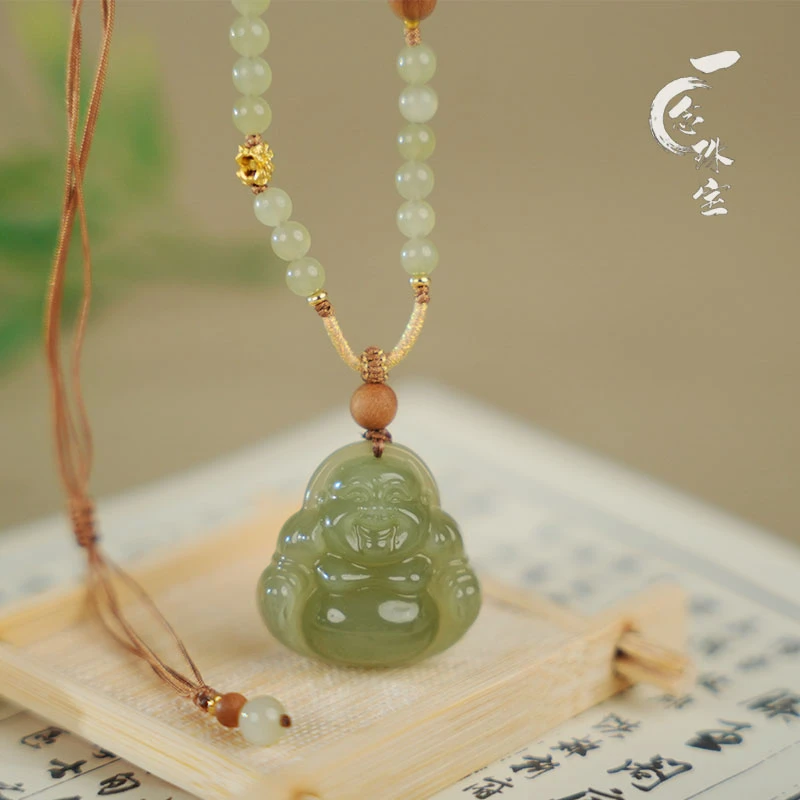 一念珠宝【安饶】天然和田玉 | 30mm佛公 |*老料＋高冰*多样性发一