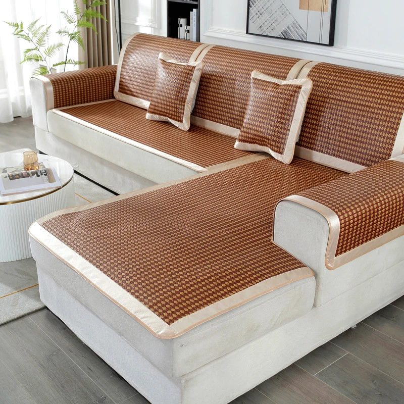 新款藤席沙发垫子夏季夏天款凉席坐垫防滑凉感皮沙发座垫套罩客厅