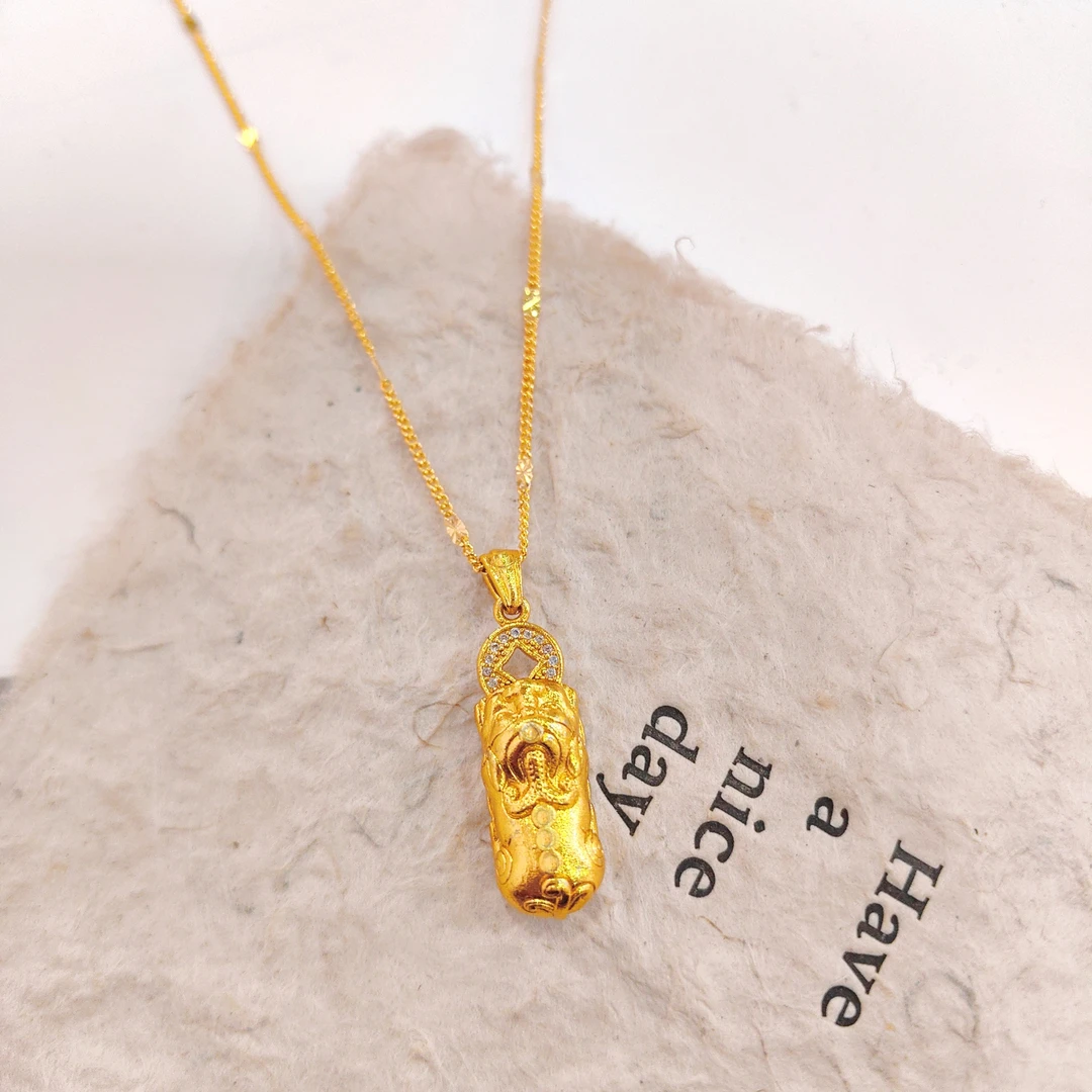 铜合金项链 R104时尚爆款金色貔貅项链