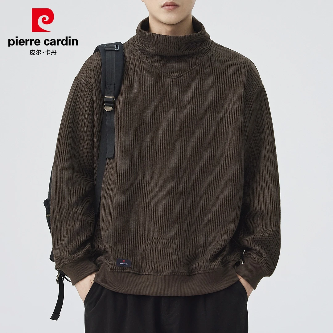 皮尔卡丹半高领卫衣男士2025秋季新款痞帅慵懒风休闲打底衫男装