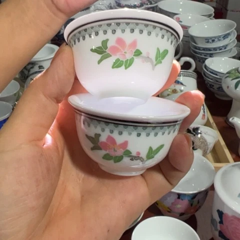 醴陵高温瓷手绘30毫升一对