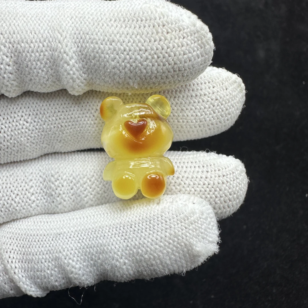 Z1714天然蜜蜡奶黄俏色小熊尺寸15✖️19✖️12无优化